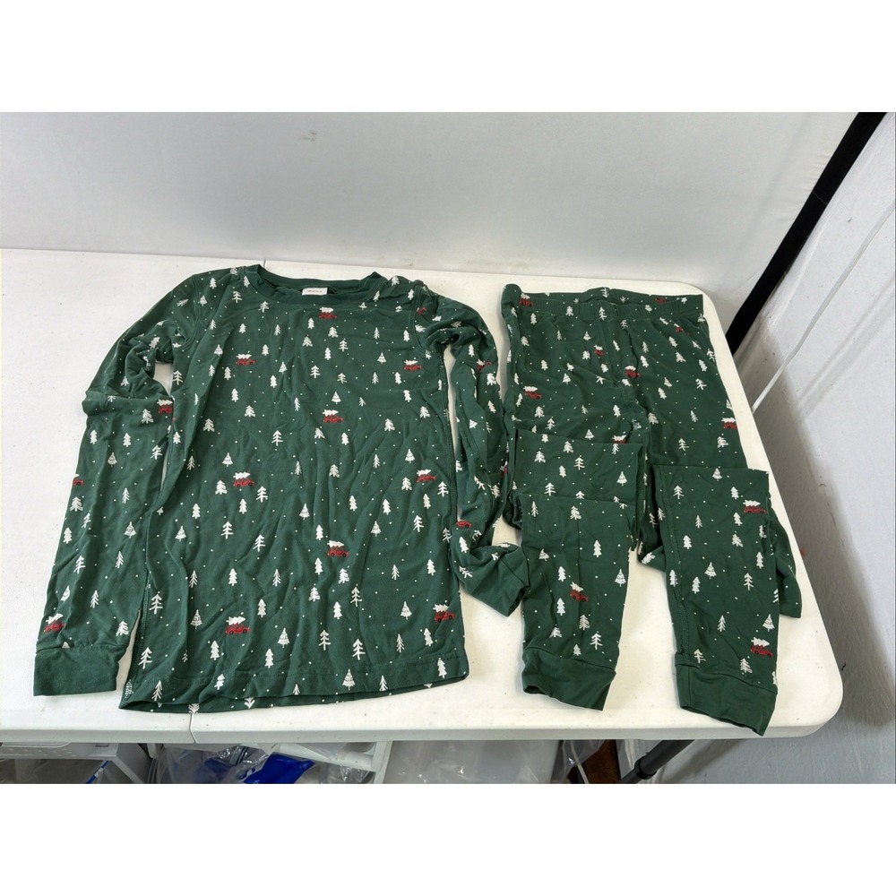 Hanna Anderson Green Christmas Tree Pajama Size 150 / Us 12 Lycocel Spandex